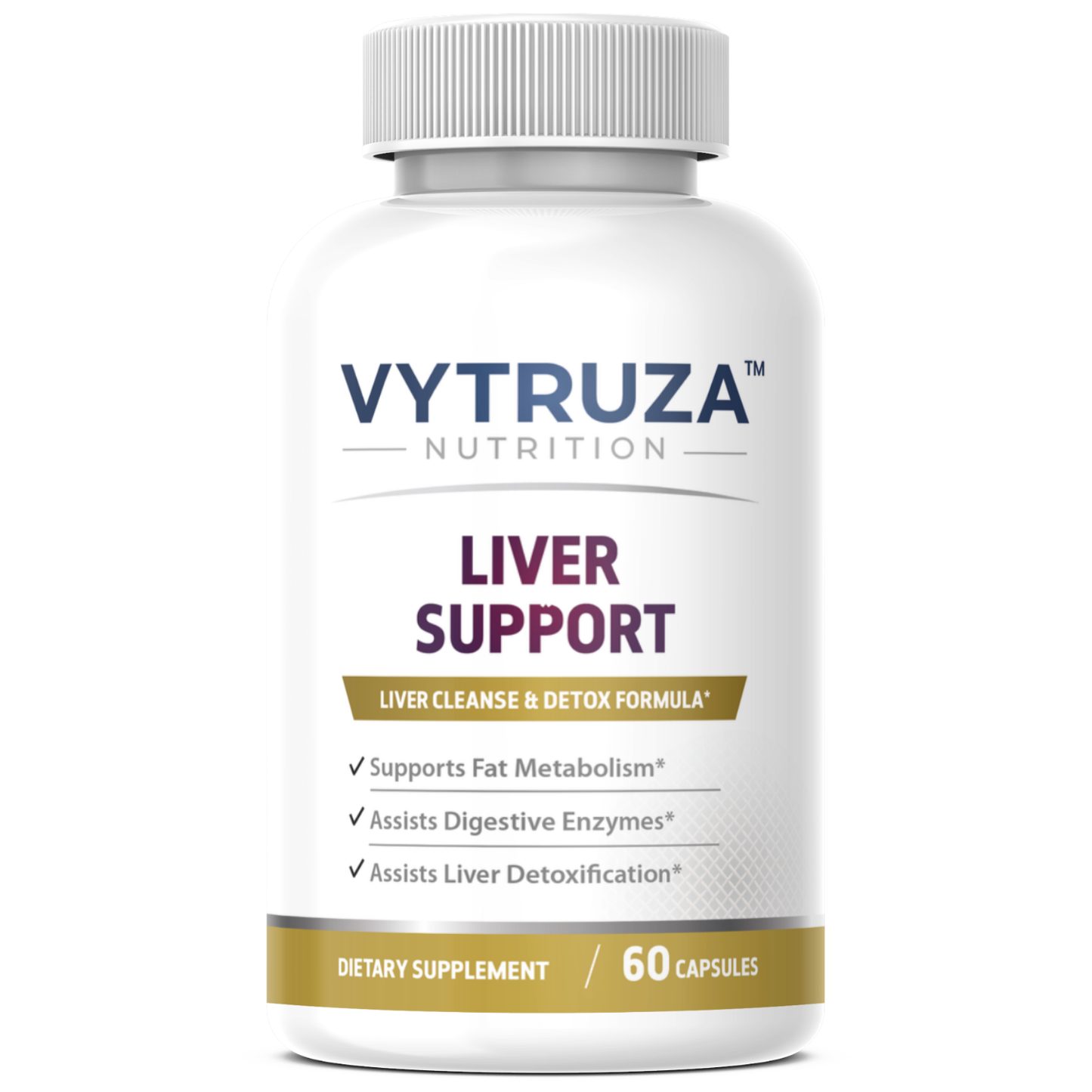 VYTRUZA Nutrition Liver Support Capsules, Liver Cleanse & Detox Formula*, Premium Ingredients, Supports Fat Metabolism*, 60 Capsules