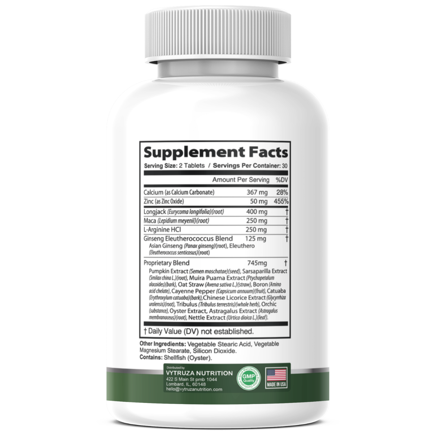 VYTRUZA Nutrition Male Enhancement Capsules, Vitality & Performance Formula, Premium Ingredients, Energy, Strength Support Supplement for Men, 60 Capsules