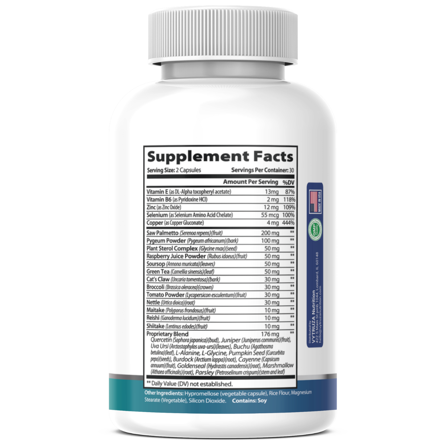 VYTRUZA Nutrition Prostate Support Capsules, Men's Wellness Formula, Premium Ingredients, Urine Flow Support*, 60 Capsules